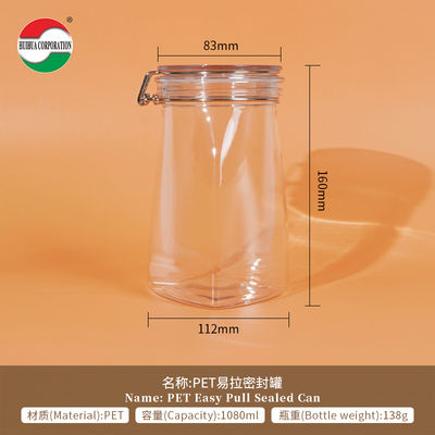 Clear PET Cans With Screw Lid