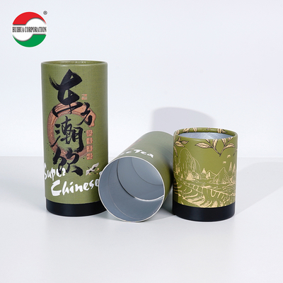 Food Grade Cylinder Cardboard Tea Paper Packaging Cans Round Paper Tube Canister For Tea Packaging