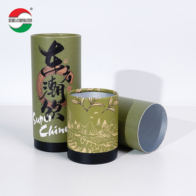 Food Grade Cylinder Cardboard Tea Paper Packaging Cans Round Paper Tube Canister For Tea Packaging