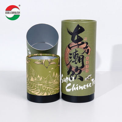 Food Grade Cylinder Cardboard Tea Paper Packaging Cans Round Paper Tube Canister For Tea Packaging