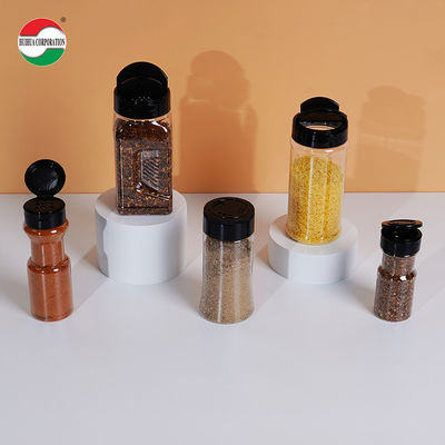 High Quality Good Transparent PET Can Plastic Jar with Butterfly Lids Screw Top Cap for Spice Seasoning Food Plastic Container Storage