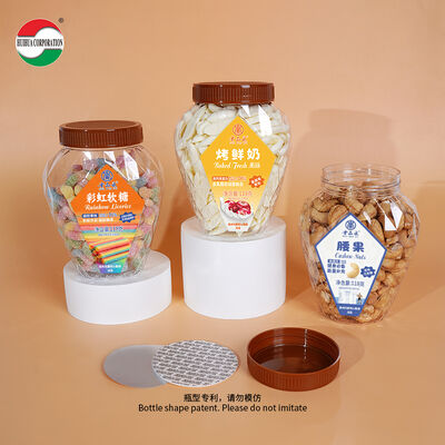 Factory 650ml Wide Mouth Plastic Jars Food Grade PET Bottle Clear Seal For Candy Cookie Food Cans With Lids