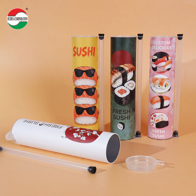 Food Grade Sushi Push Pop Paper Tube Kraft Foil Lined 52mm 220mm Custom Height OEM Wholesale Distributor Supply