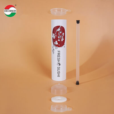 Custom Printed Eco-friendly Push Pop Sushi Cylinder Paper Tube Disposable Food Grade Sushi Packaging