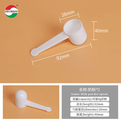 Factory Supply Eco-Friendly Protein Powder Scoop Food Grade PP Measuring Spoon Custom Logo White Plastic