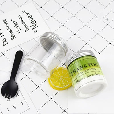 Food Grade 100ML 300ML 500ML 800ML 1000ML PET Can Closures Plastic Screw Aluminum Lid Caps for Wide Mouth Bottles Plastic Jars