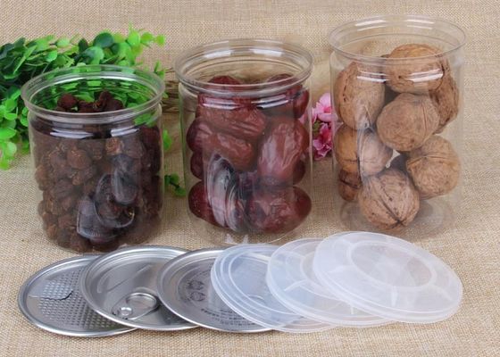 PET علب أنبوب واضح الحيوانات الأليفة الجرار الالومنيوم سهل نهاية مفتوحة لتناول الشاي / القهوة