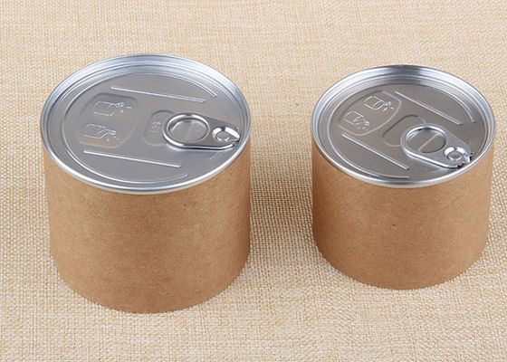 Customized Design Recycled Food Grade Health Care Capsules Kraft Paper Tubes Packaging With Easy Peel Off Lid