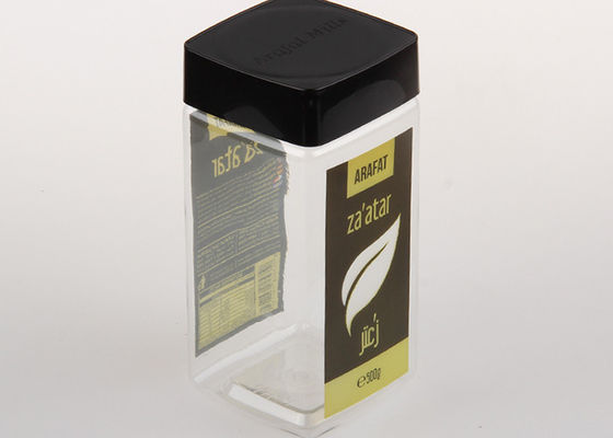 PP غطاء واضح الحيوانات الأليفة الجرار 880ml شفاف تخزين الشاي / القهوة حاويات