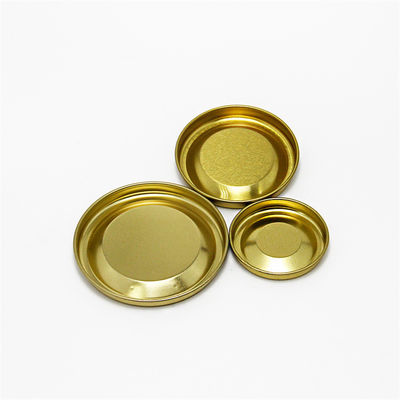 High Quality Different Sizes Round Cardboard Tube End Tinplate Plug Gold Metal Lid For Paper Tube