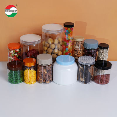 برطمان بلاستيك PET صالح للأكل بغطاء لولبي لتخزين مسحوق الحليب والفاكهة المجففة والحلوى والوجبات الخفيفة مصنع زجاجات بلاستيكية مباشرة