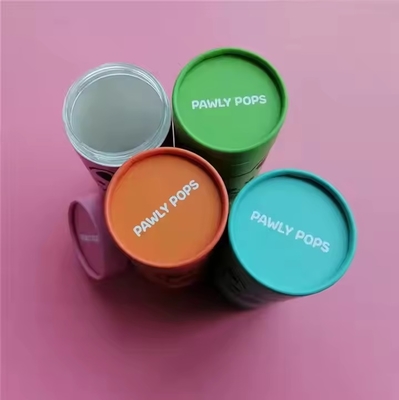 Custom Printed Kraft Composite Paper Can PET Dog Cat Treats Food Paper Tube Packaging Plastic for Candy Craft Chocolate