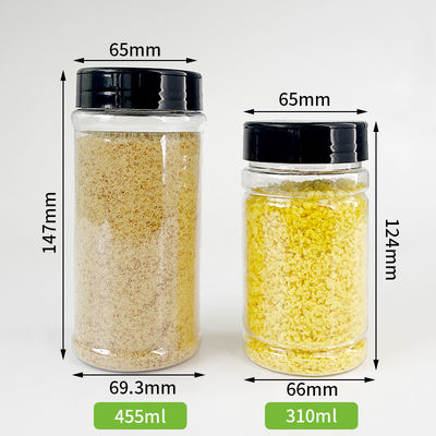 Good Quality Transparent Clear PET Plastic Can PET Jar with Butterfly Opening Lids for Spice Seasoning Salt Monosodium Glutamate