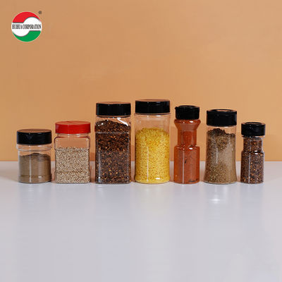 High Quality Good Transparent PET Can Plastic Jar with Butterfly Lids Screw Top Cap for Spice Seasoning Food Plastic Container Storage