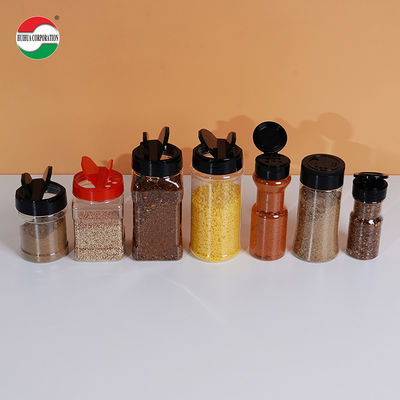 High Quality Good Transparent PET Can Plastic Jar with Butterfly Lids Screw Top Cap for Spice Seasoning Food Plastic Container Storage