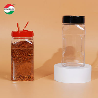 Kitchen Plastic Food Grade PET Container For Spices Salt Shaker Jars And Spices Flip Top Shaker Bottles