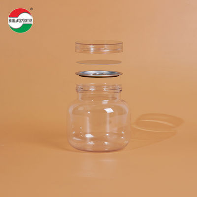 500ml Food Grade PET Transparent Plastic Jar Airtight with Aluminum Lid and Screw Cover for Food Candy Cosmetic Dried Fruit