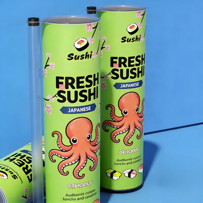 Bio-degradable and Recyclable Sushi Push Tube with Customized Logo for Food Grade Pushup Paper Tube Packaging