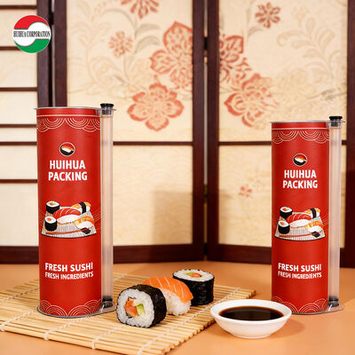تغليف أنابيب الورق الصديقة للبيئة للطعام للسوشي مع شعار مخصص وأنابيب صلصة الصويا
