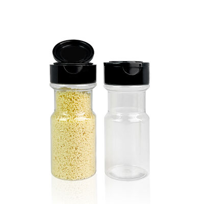 Salt Pepper Chili Cookie Seasoning Cylinder Container Screw Cap PET Plastic Spice Jar with Screen Printing for Cookware