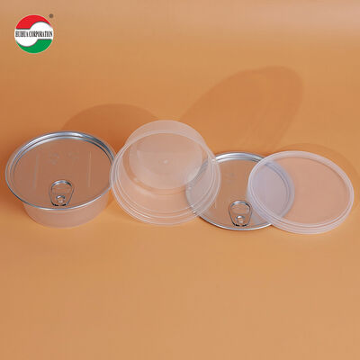 Food Grade Clear PP Plastic High-Temperature Resistance Bowl Cylinder Jar with Easy Open Lids for Salad Lollipops Canned Food