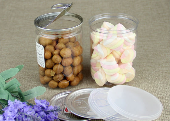 معيار واضح من البلاستيك اسطوانة، صديقة للبيئة الألومنيوم من السهل فتح الجرار